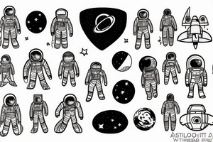 Galaxy, astronaut, family, introvert tattoo idea