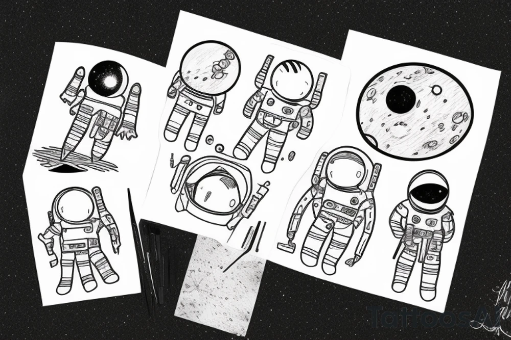 Galaxy, astronaut, family, introvert tattoo idea
