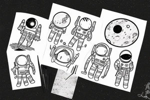 Galaxy, astronaut, family, introvert tattoo idea