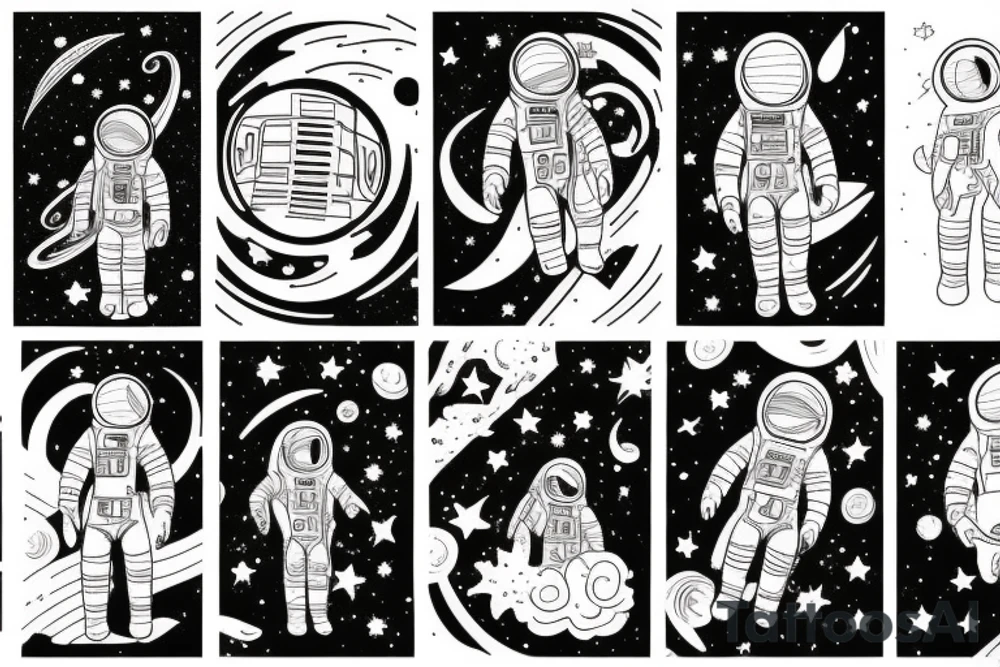 Galaxy, astronaut, family, introvert tattoo idea