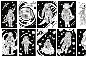Galaxy, astronaut, family, introvert tattoo idea