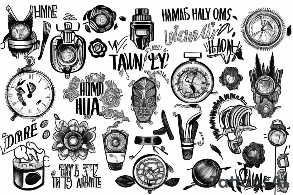 Humans all have the same 24 hours in a day. Work harder tattoo idea