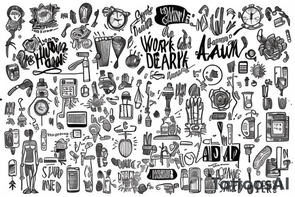 Humans all have the same 24 hours in a day. Work harder tattoo idea