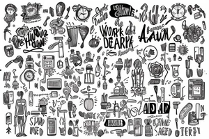 Humans all have the same 24 hours in a day. Work harder tattoo idea