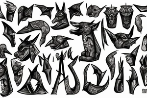 Anubis head and torso only. Mean, bad, tough, angry tattoo idea