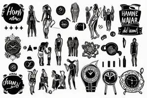 Humans all have the same 24 hours in a day. Work harder tattoo idea