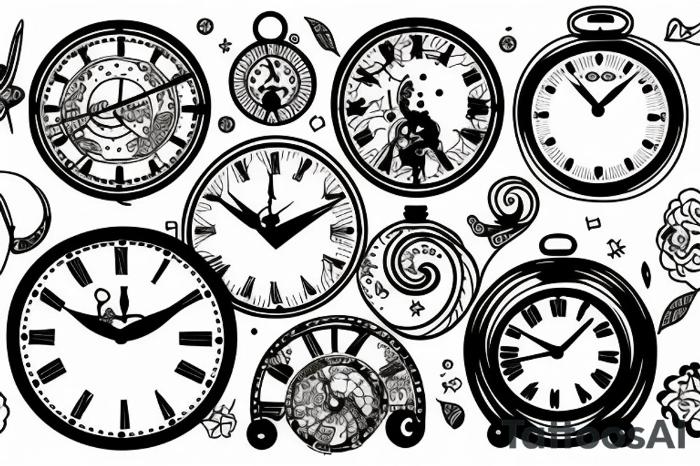 Clocks and slaves tattoo idea