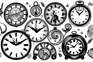 Clocks and slaves tattoo idea