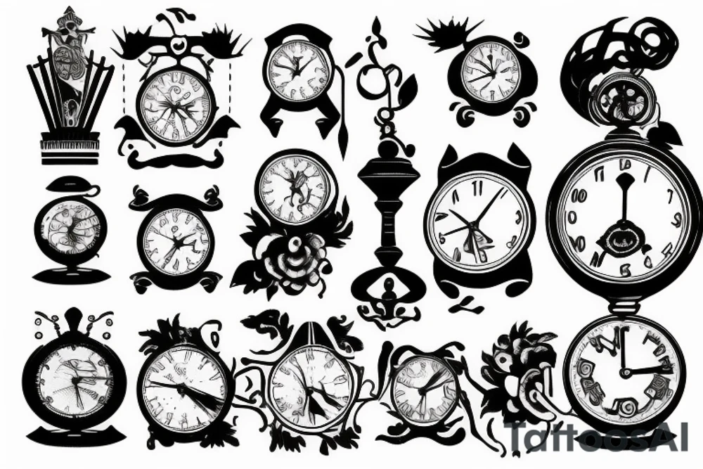Clocks and slaves tattoo idea