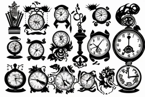 Clocks and slaves tattoo idea