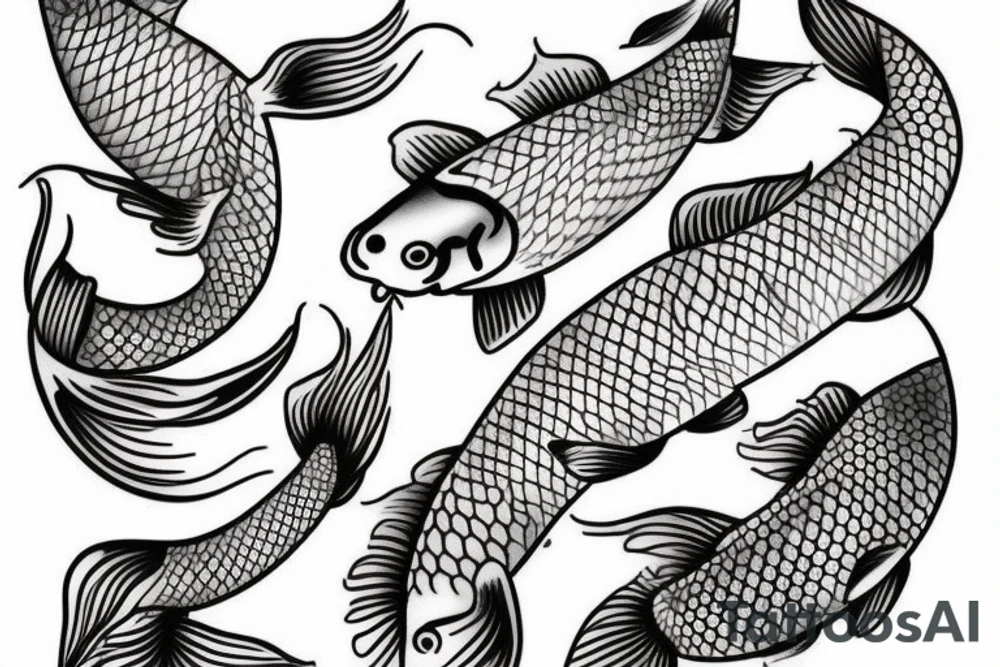 simple koi fish tattoo idea