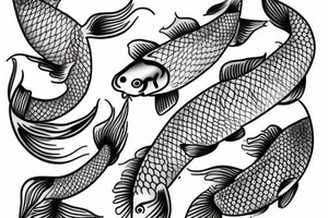 simple koi fish tattoo idea