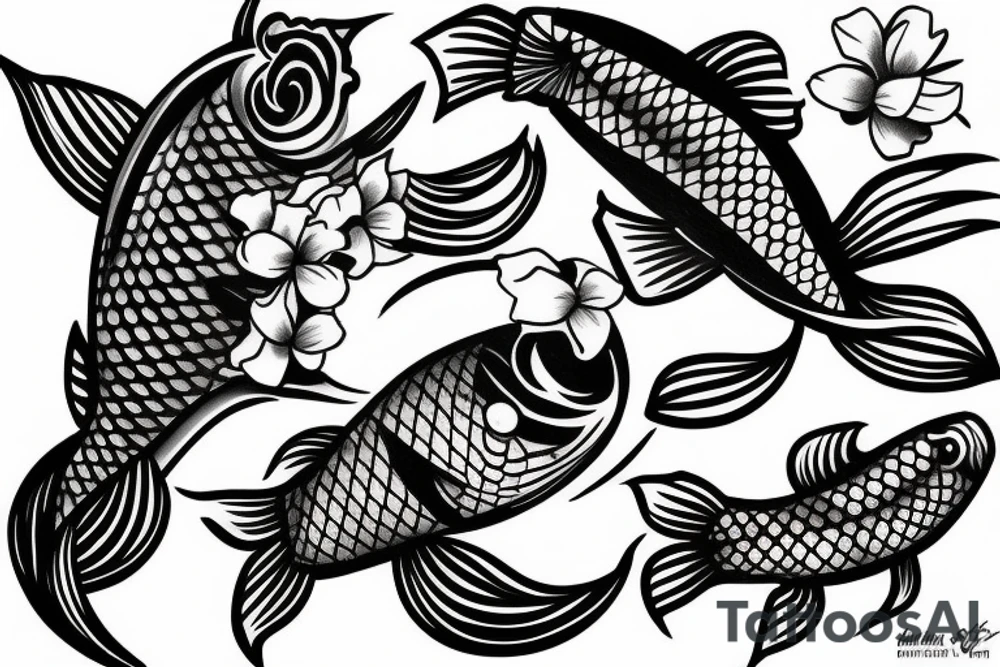 simple koi fish tattoo idea