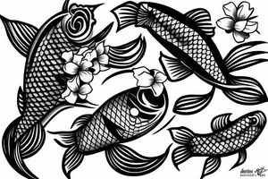simple koi fish tattoo idea