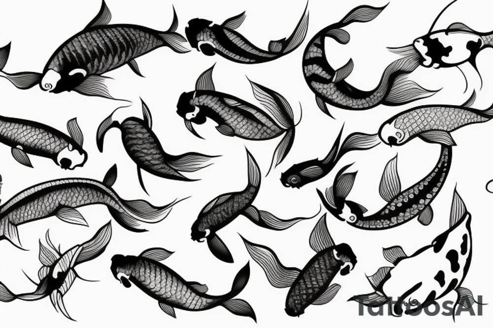 minimalist koi fish tattoo idea
