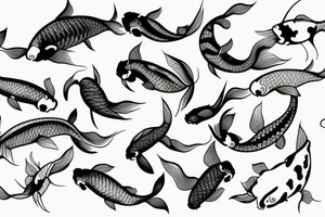 minimalist koi fish tattoo idea