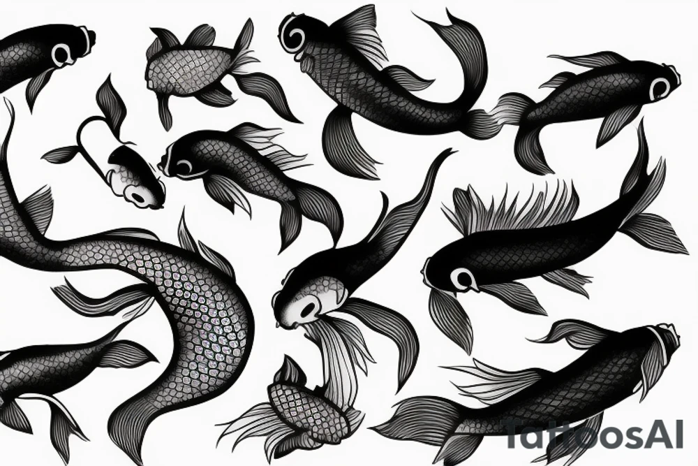 minimalist koi fish tattoo idea