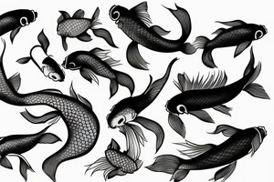minimalist koi fish tattoo idea