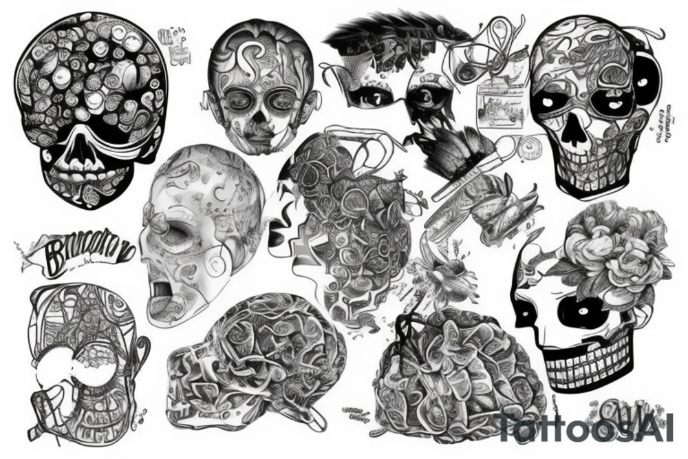 Cyber brain tattoo idea