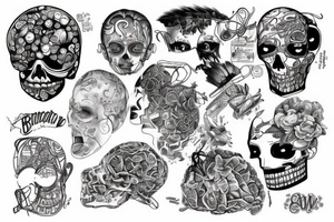Cyber brain tattoo idea