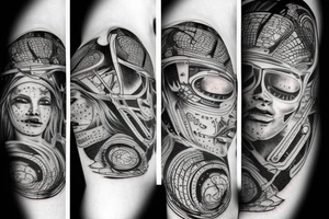 Cyber brain tattoo idea