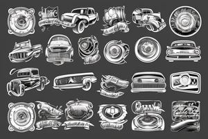 Car and truck parts tattoo idea