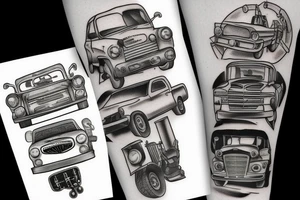 Car and truck parts tattoo idea