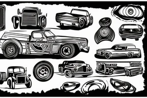 Car and truck parts tattoo idea