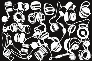 Headphones vinyl music tattoo idea