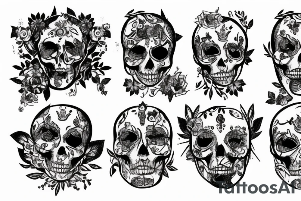 grave with face tattoo idea