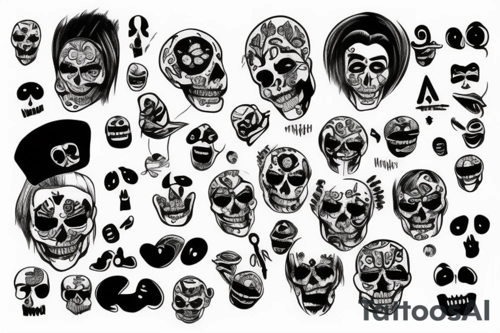 grave with face tattoo idea