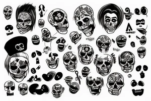 grave with face tattoo idea