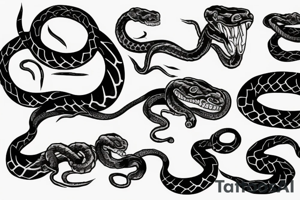 devil fighting snake tattoo idea