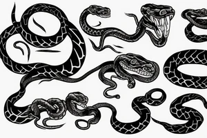 devil fighting snake tattoo idea