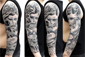 Samurai with demon mask tattoo idea