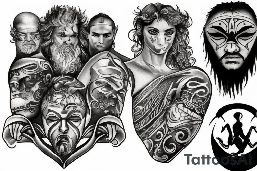 Greek mythology and wrestling tattoo idea
