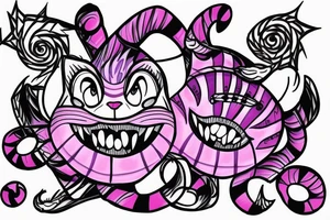 Cheshire Cat playing on top off ‘1998’ tattoo idea