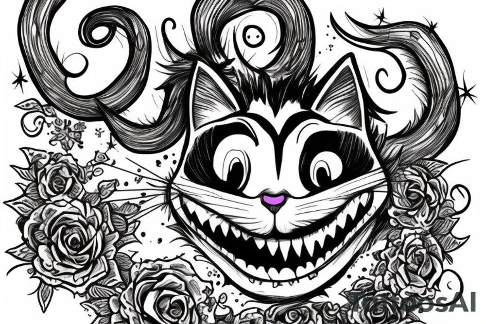 Cheshire Cat playing on bumbers tattoo idea