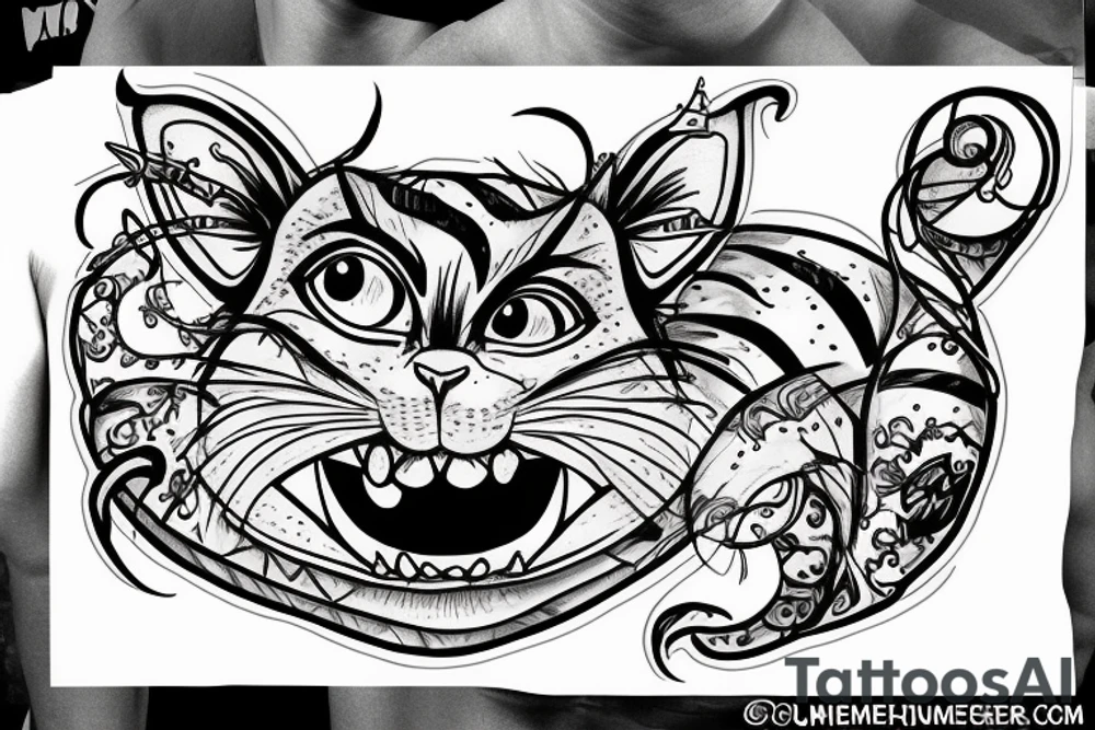 Cheshire Cat playing on bumbers tattoo idea