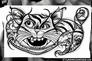Cheshire Cat playing on bumbers tattoo idea