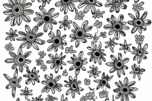 Trevi fountain with daisy flower tattoo idea