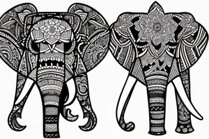 Elephant with mandalas tattoo idea