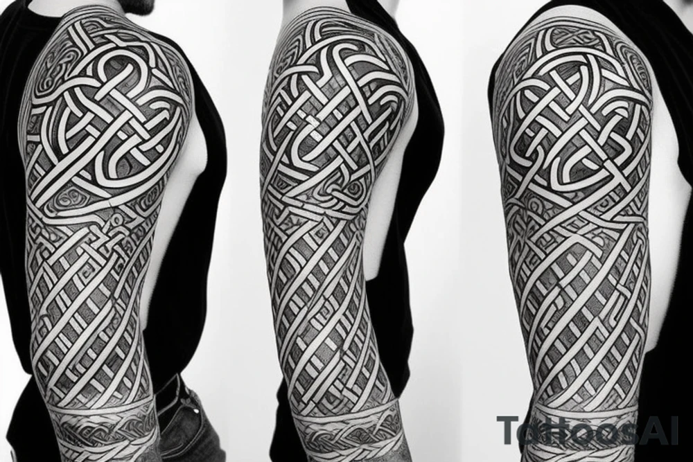 Celtic knot work sleeve tattoo idea