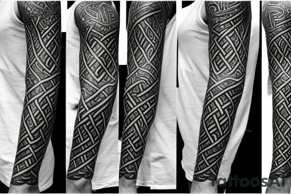 Celtic knot work sleeve tattoo idea