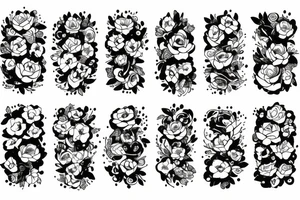 Rock music, flowers tattoo idea