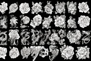 Rock music, flowers, phoenix tattoo idea