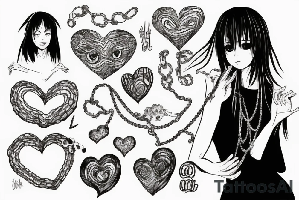 Heart with chain tattoo idea