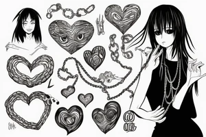 Heart with chain tattoo idea