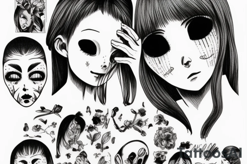 Girl crying tattoo idea