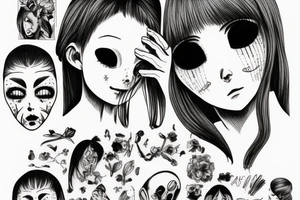 Girl crying tattoo idea